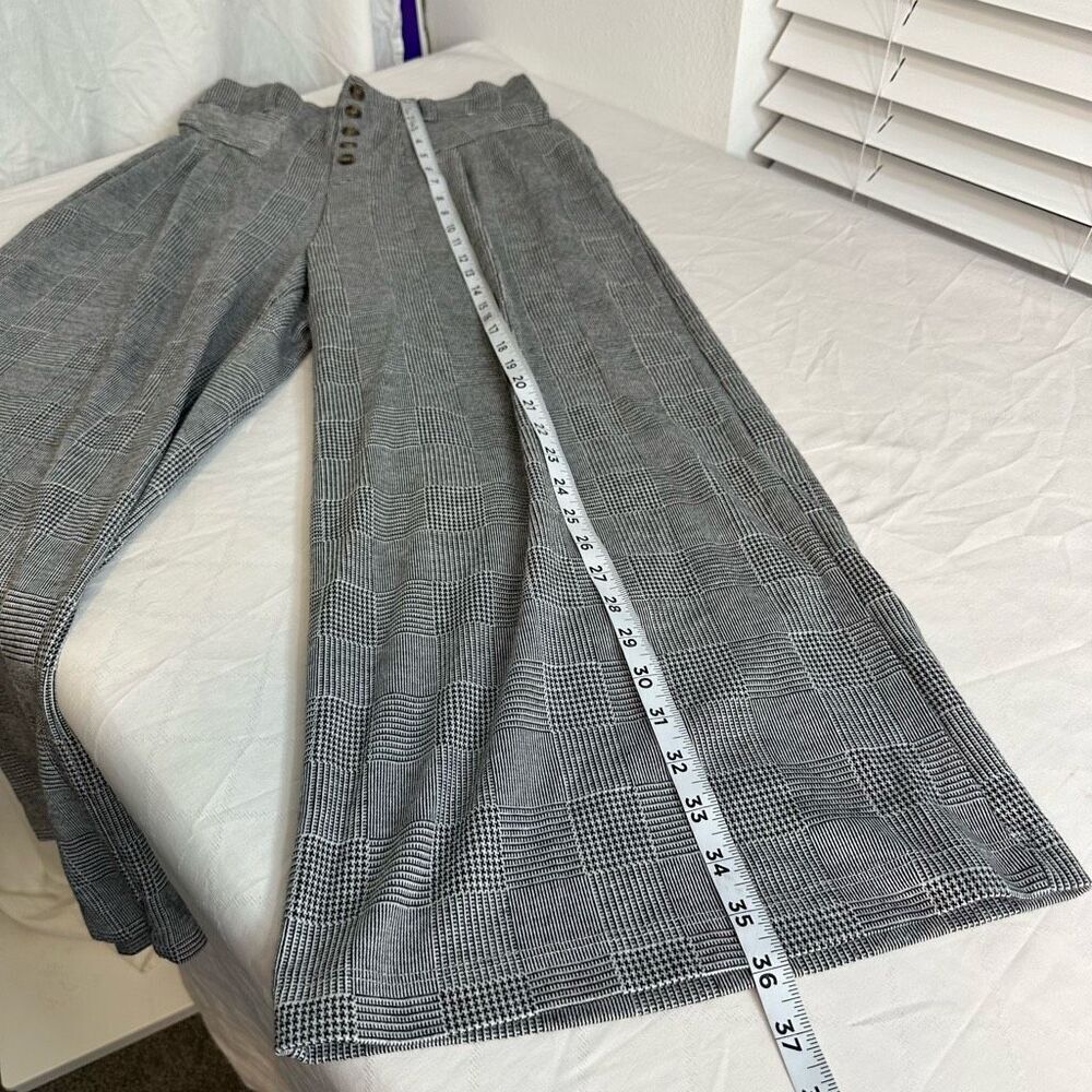 Maeve Anthropologie Houndstooth Wide Leg Pants Womens Medium High Rise Cropped - Picture 9 of 12